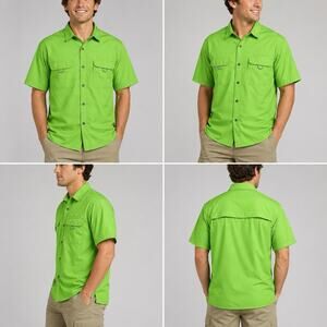 Field & Stream SmartCool Mens XL Green Fishing Shirt Short Sleeve Ventilated